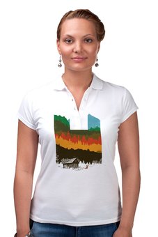 Заказать женскую поло в Москве. Рубашка Поло Дикая природа  от ISliM - готовые дизайны и нанесение принтов.
