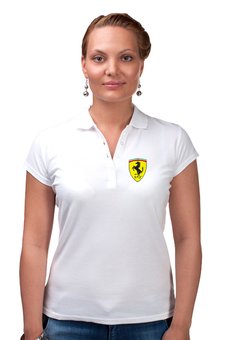 Заказать женскую поло в Москве. Рубашка Поло Ferrari  от DESIGNER   - готовые дизайны и нанесение принтов.