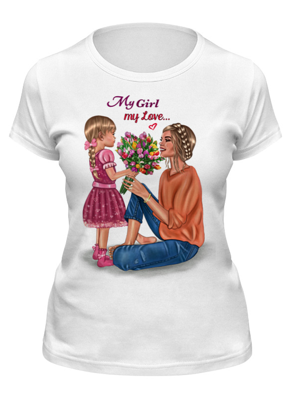 printio футболка классическая mom’s love 💕 мама блондинка и дочка Printio Футболка классическая My girl, my love💕