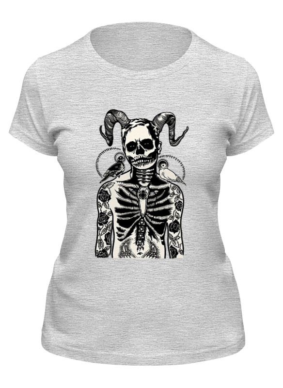 Printio Футболка классическая Скелет с голубями на плечах