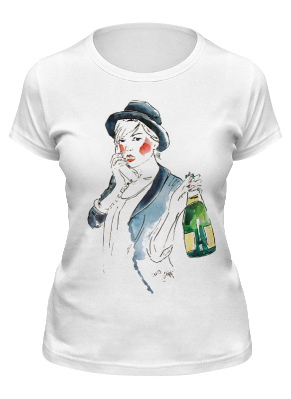printio футболка классическая фешн дизайн девушка в большой шляпе Printio Футболка классическая С праздником