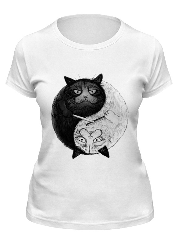 Printio Футболка классическая Угрюмый кот инь-янь printio футболка wearcraft premium угрюмый кот инь янь
