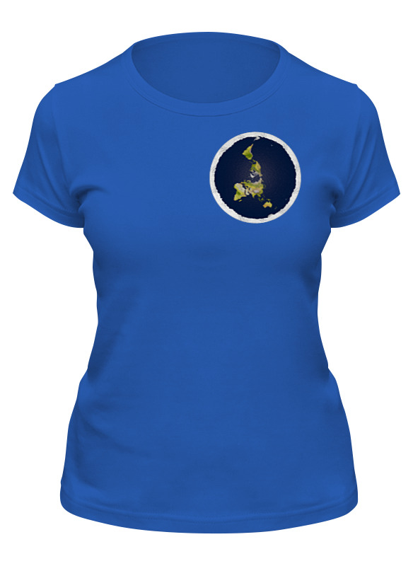 Printio Футболка классическая плоская земля (женская, синяя) printio футболка классическая плоская земля женская белая