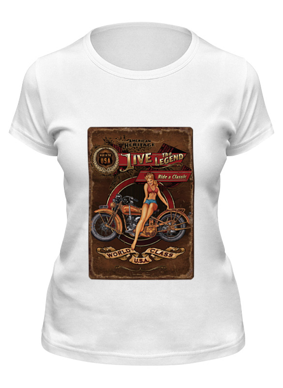 Printio Футболка классическая Мотоциклы, винтажный постер. printio майка классическая мотоциклы винтажный постер