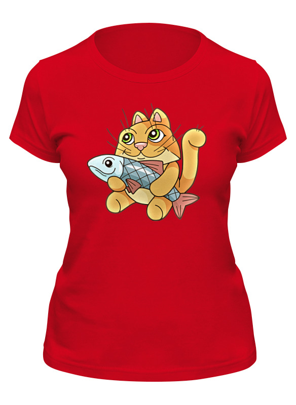 Printio Футболка классическая Котик с рыбкой printio футболка классическая цапля с рыбкой