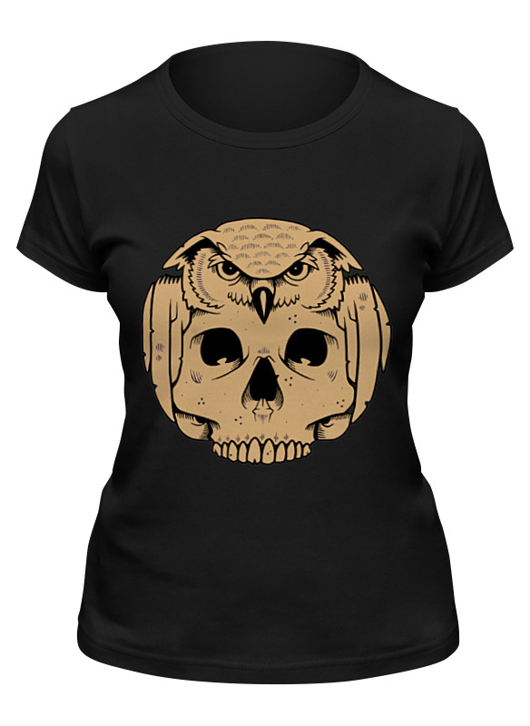 printio футболка с полной запечаткой для девочек owl scull сова с черепом Printio Футболка классическая Owl scull / сова с черепом