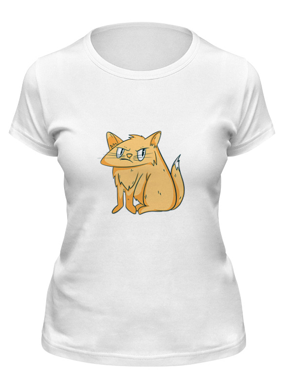 мужская футболка недовольный рыжий лис скетч s белый Printio Футболка классическая Grumpy cat