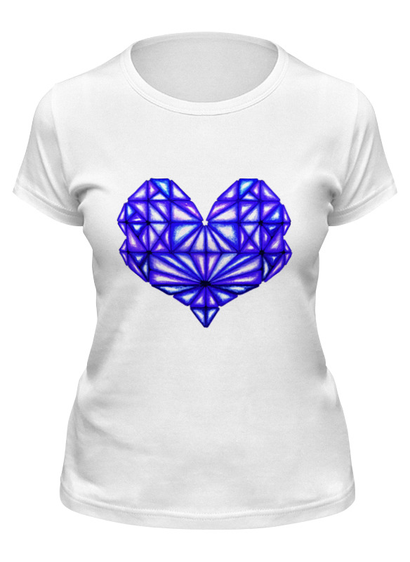 printio футболка классическая сердце геометрическое на черном Printio Футболка классическая Сердце геометрическое оттенки синего
