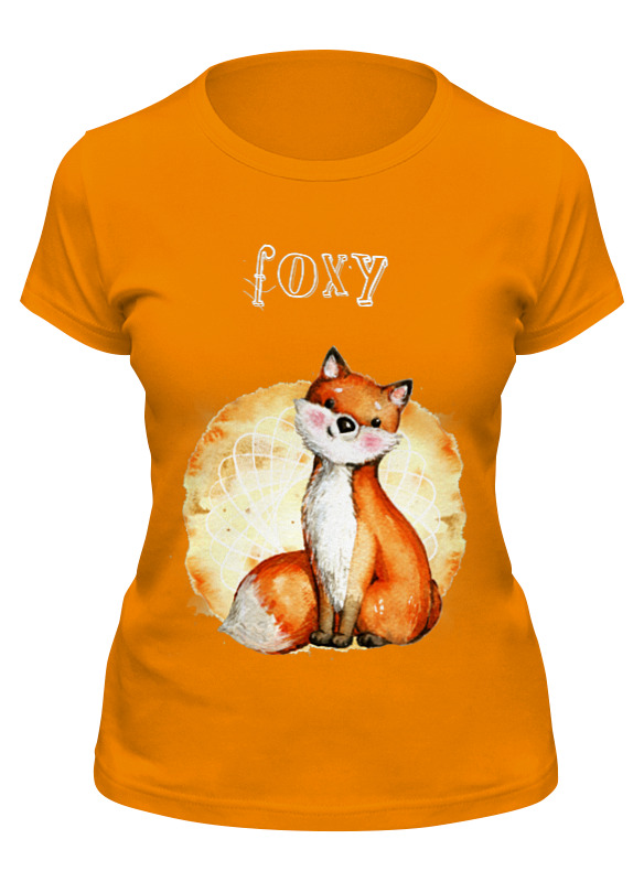 Printio Футболка классическая Милая лисичка foxy на оранжевом фоне