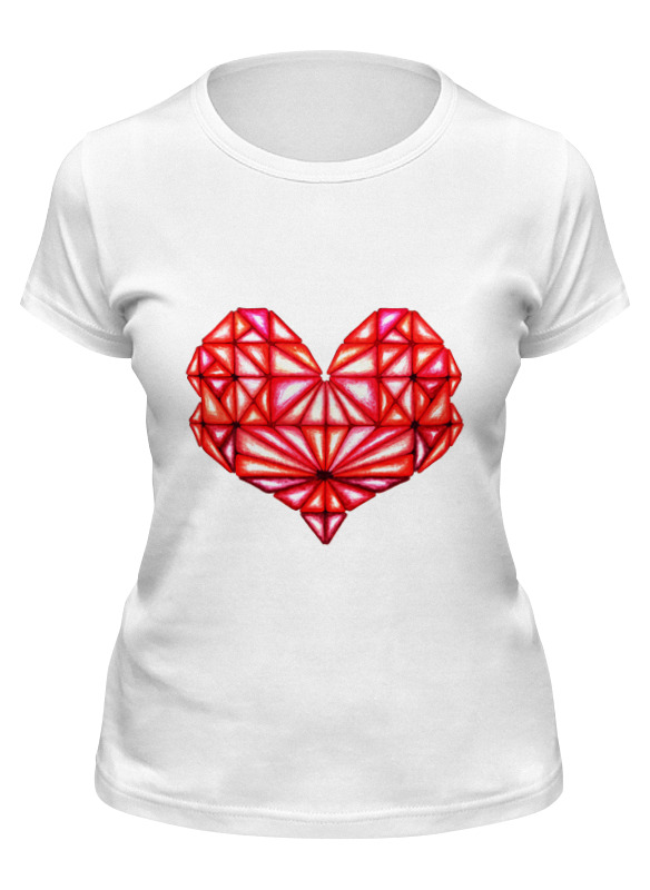 printio футболка классическая сердце геометрическое на черном Printio Футболка классическая Сердце геометрическое