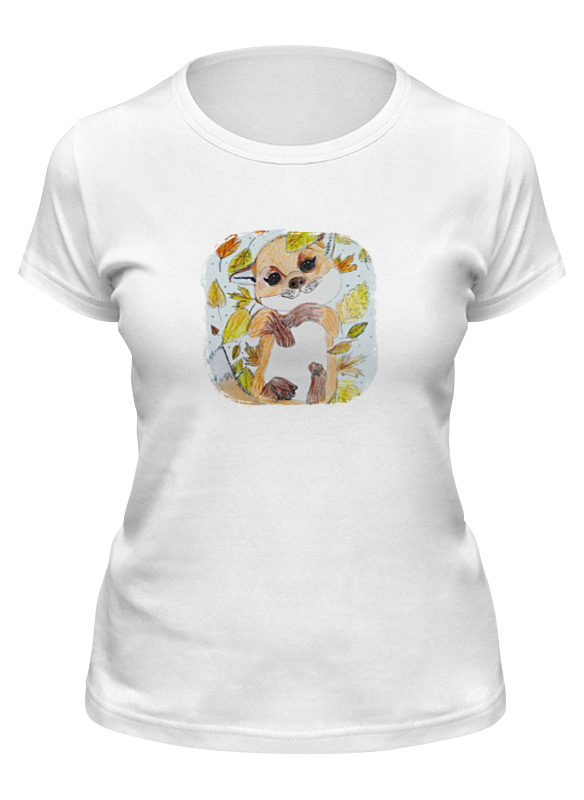 женская футболка ёж и лис в осеннем саду l белый Printio Футболка классическая Лисенок