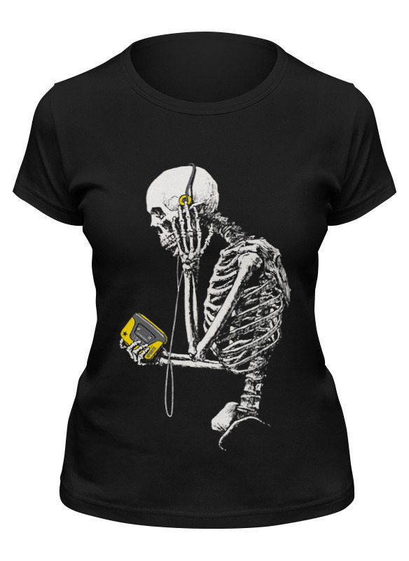 Printio Футболка классическая Скелет с плеером printio футболка классическая скелет с плеером