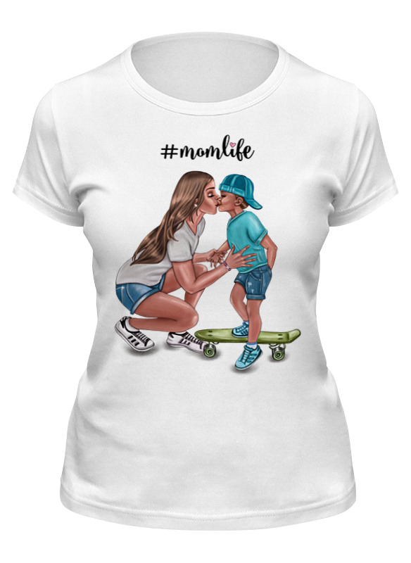 Printio Футболка классическая Momlife💙 printio футболка классическая mom’s love💙 мама брюнетка с сыном