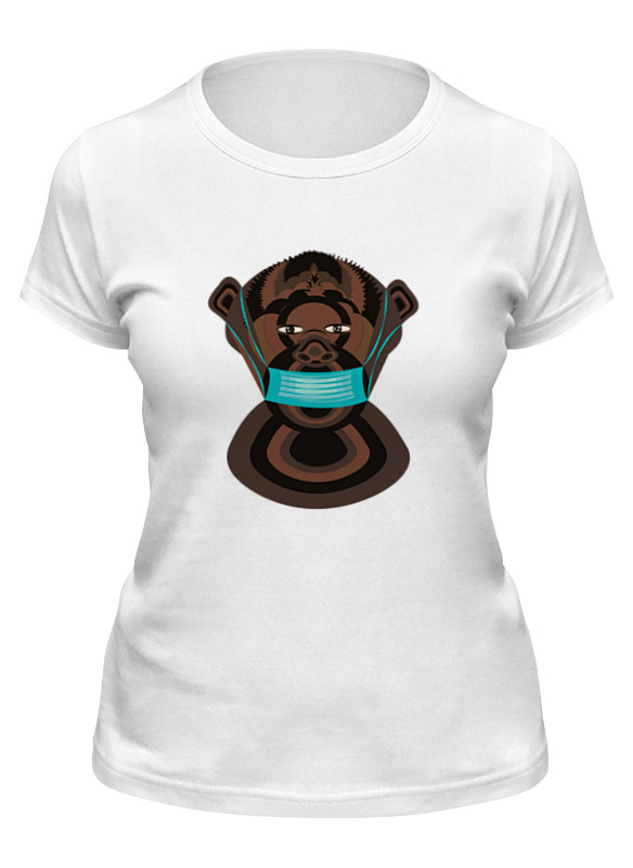 Printio Футболка классическая шимпанзе в маске мужская футболка кибер обезьяна шимпанзе l белый