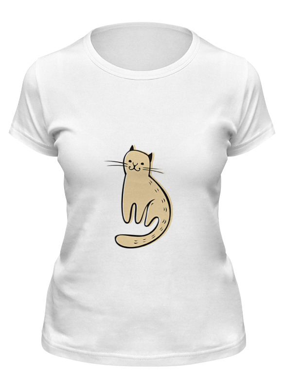 женская футболка милый котик с подписью s белый Printio Футболка классическая Котик