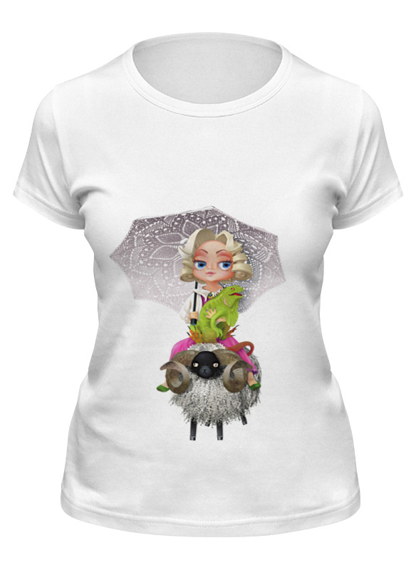 Printio Футболка классическая Девочка на баране printio футболка с полной запечаткой женская девочка на баране
