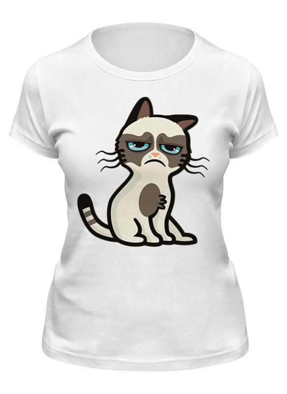 printio футболка классическая сердитый котик grumpy cat пиксельный Printio Футболка классическая Грустный кот (grumpy cat)