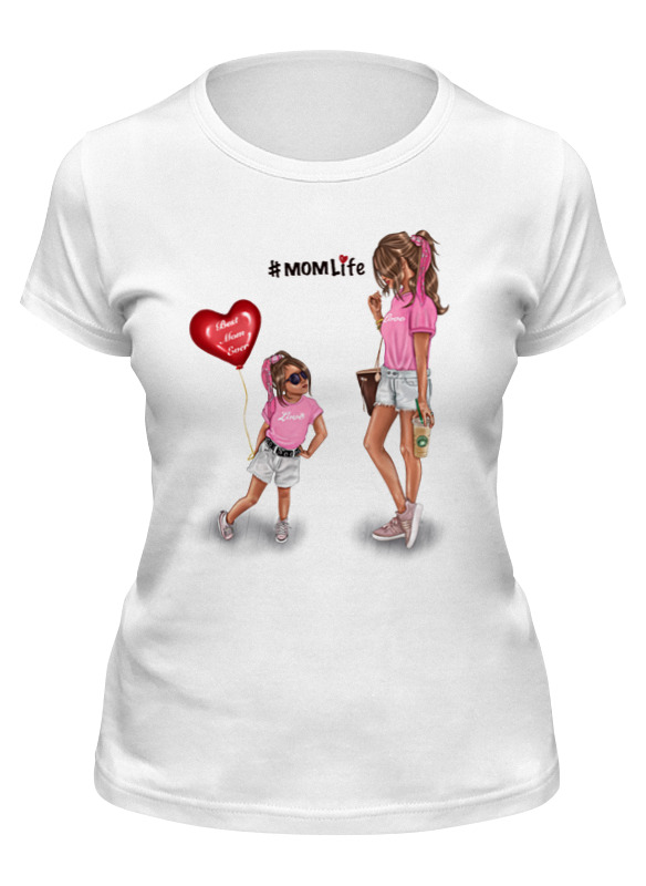 printio футболка классическая mom’s love 💕 мама блондинка и дочка Printio Футболка классическая Momlife💕