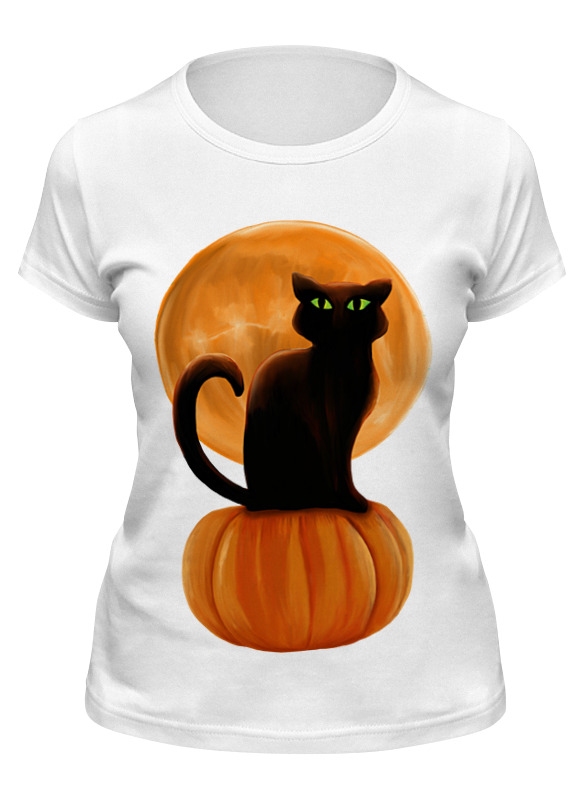 Printio Футболка классическая Halloween фигура кошка сидит черная 20х7х7см