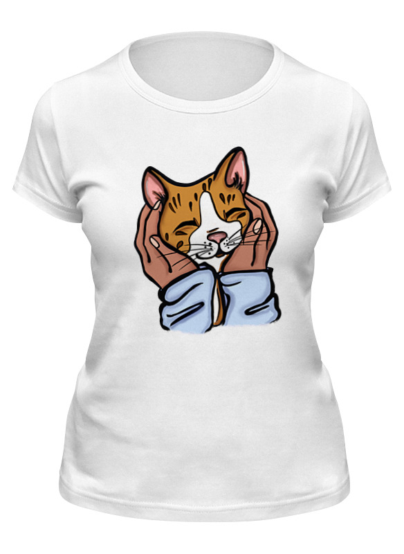 женская футболка милый котик с подписью s белый Printio Футболка классическая My cat 🐱