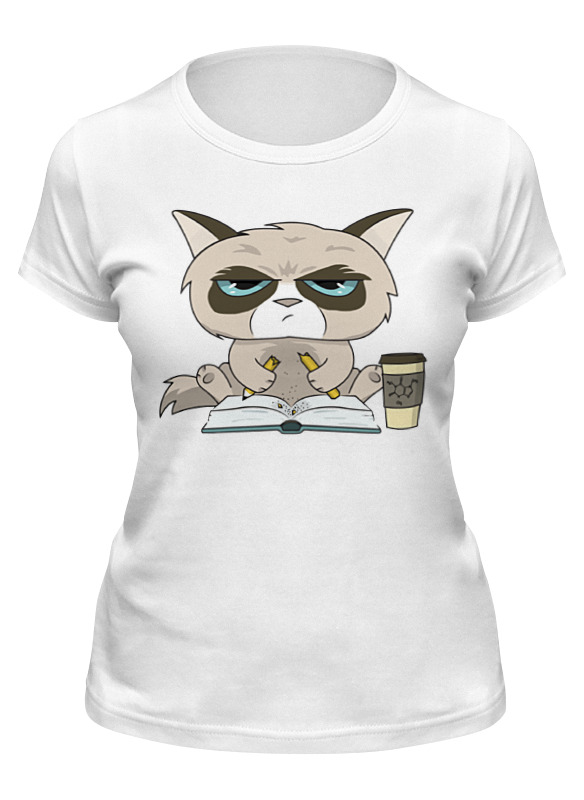 printio футболка классическая сердитый котик grumpy cat пиксельный Printio Футболка классическая Грустный кот