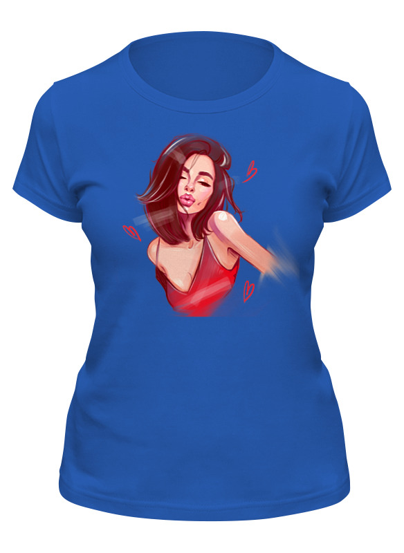 printio футболка классическая девушка в красном платье Printio Футболка классическая Поцелуй