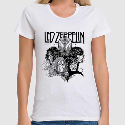 Заказать женскую футболку в Москве. Футболка классическая Led Zeppelin от geekbox - готовые дизайны и нанесение принтов.