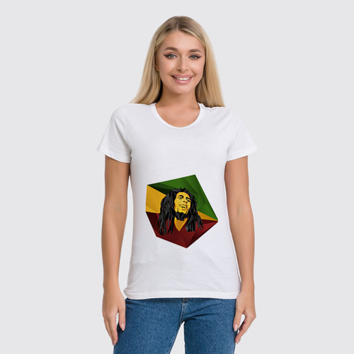 Заказать женскую футболку в Москве. Футболка классическая Bob Marley от Alexander Volkov Lixolese - готовые дизайны и нанесение принтов.