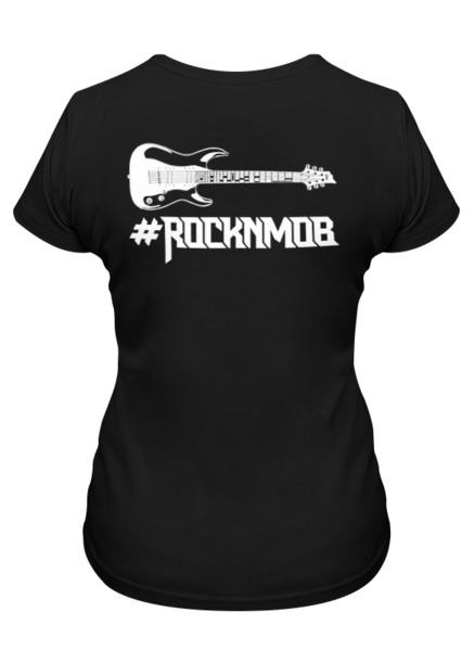 Заказать женскую футболку в Москве. Футболка классическая Rocknmob - гитарист от accs@rocknmob.com - готовые дизайны и нанесение принтов.