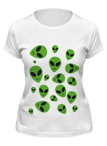 Заказать женскую футболку в Москве. Футболка классическая Инопланетянин от trugift - готовые дизайны и нанесение принтов.