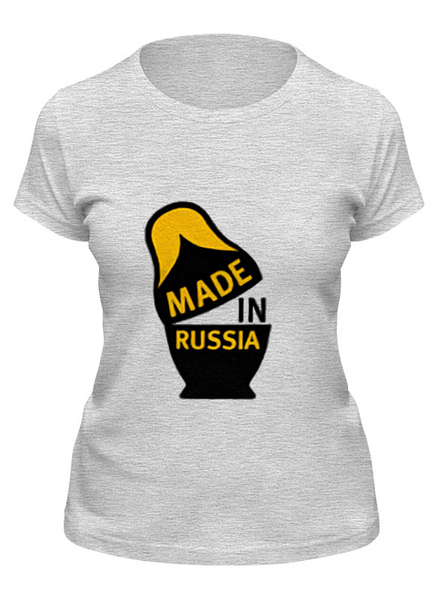 Заказать женскую футболку в Москве. Футболка классическая Made in Russia от Just kidding - готовые дизайны и нанесение принтов.