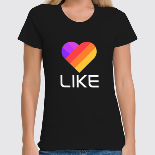 Заказать женскую футболку в Москве. Футболка классическая Like  от DESIGNER   - готовые дизайны и нанесение принтов.