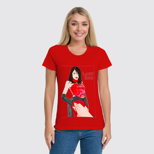 Заказать женскую футболку в Москве. Футболка классическая Lady Red от Oleg  - готовые дизайны и нанесение принтов.