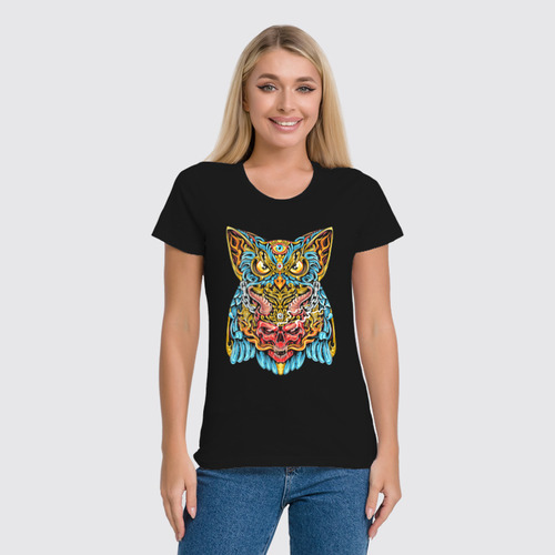 Заказать женскую футболку в Москве. Футболка классическая ◈ Owl and Skull ◈ от balden - готовые дизайны и нанесение принтов.