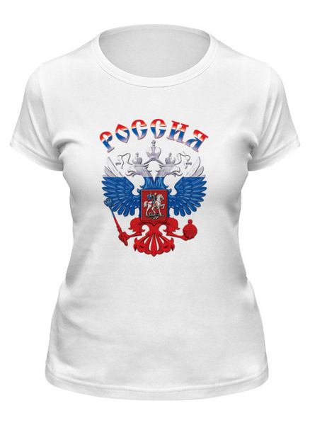 Заказать женскую футболку в Москве. Футболка классическая Россия от THE_NISE  - готовые дизайны и нанесение принтов.