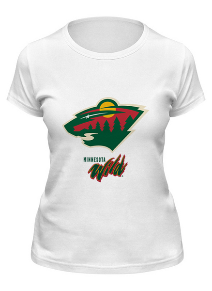 Заказать женскую футболку в Москве. Футболка классическая Minnesota Wild / NHL USA от KinoArt - готовые дизайны и нанесение принтов.