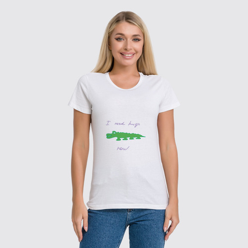 Заказать женскую футболку в Москве. Футболка классическая крокодил от Karina Radomskaya - готовые дизайны и нанесение принтов.