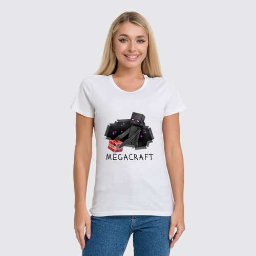 Заказать женскую футболку в Москве. Футболка классическая Эндермен MegaCraft от Andrei Andrei - готовые дизайны и нанесение принтов.