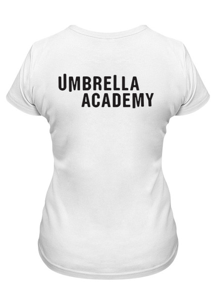 Заказать женскую футболку в Москве. Футболка классическая UMBRELLA ACADEMY от robus - готовые дизайны и нанесение принтов.