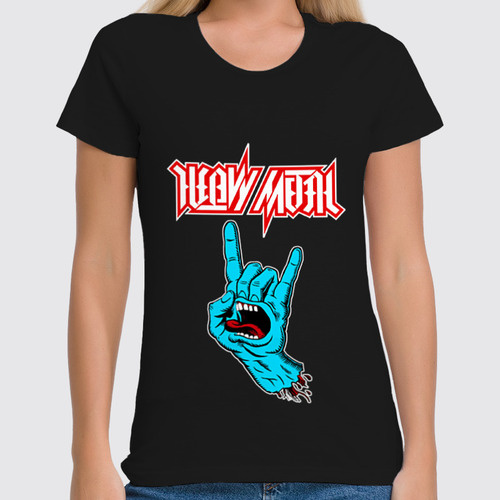 Заказать женскую футболку в Москве. Футболка классическая Heavy Metal Art от Leichenwagen - готовые дизайны и нанесение принтов.