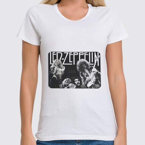 Заказать женскую футболку в Москве. Футболка классическая группа "Led Zeppelin" от Fedor - готовые дизайны и нанесение принтов.