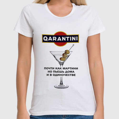 Заказать женскую футболку в Москве. Футболка классическая Qarantini от Savara - готовые дизайны и нанесение принтов.