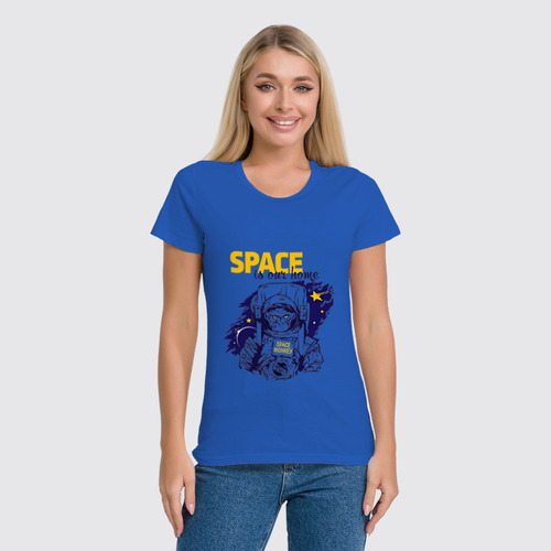 Заказать женскую футболку в Москве. Футболка классическая space is our home от PiCaSSo Star - готовые дизайны и нанесение принтов.