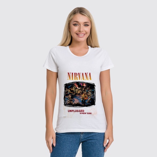 Заказать женскую футболку в Москве. Футболка классическая Nirvana Unplagged album t-shirt от rancid - готовые дизайны и нанесение принтов.