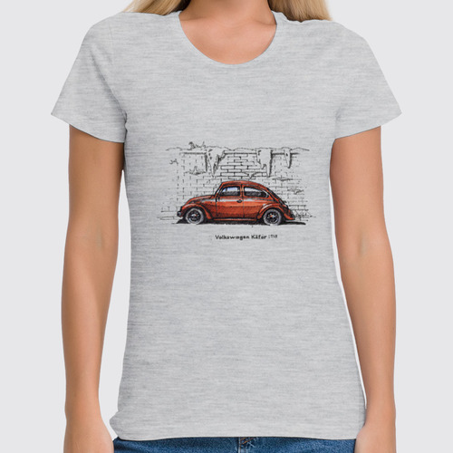 Заказать женскую футболку в Москве. Футболка классическая Volkswagen Beetle от miks - готовые дизайны и нанесение принтов.