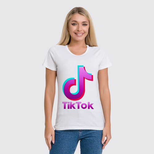 Заказать женскую футболку в Москве. Футболка классическая TIK TOK (Tik Tok video) от vista12761@rambler.ru - готовые дизайны и нанесение принтов.