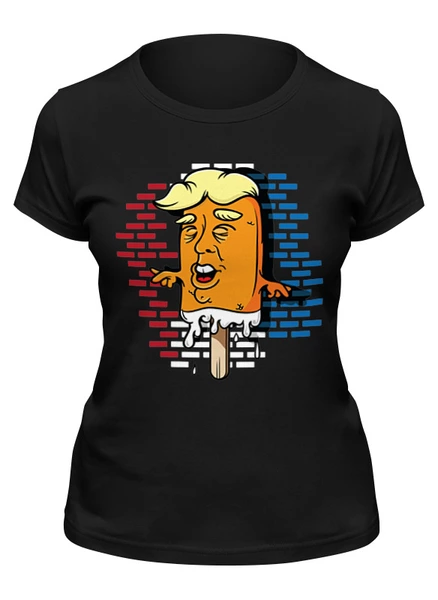 Заказать женскую футболку в Москве. Футболка классическая Эскимо Трамп от mystylez - готовые дизайны и нанесение принтов.