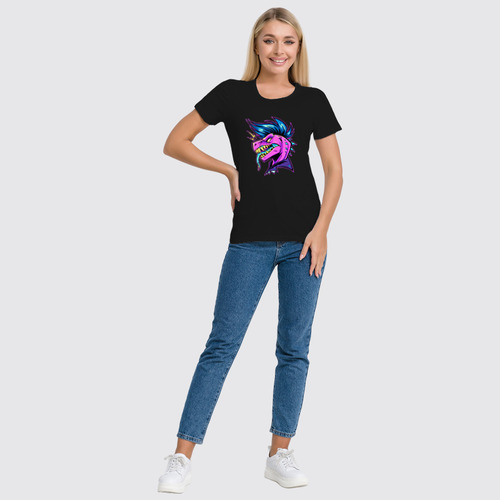 Заказать женскую футболку в Москве. Футболка классическая PinkDino от balden - готовые дизайны и нанесение принтов.