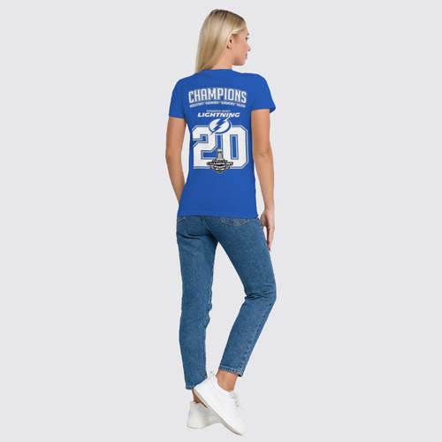 Заказать женскую футболку в Москве. Футболка классическая Tampa Bay Lightning Stanley Cup Champions 2020 от KutvinoV.com  - готовые дизайны и нанесение принтов.