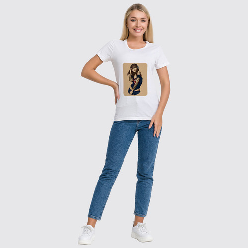 Заказать женскую футболку в Москве. Футболка классическая Девушка с плеером от godsmack - готовые дизайны и нанесение принтов.